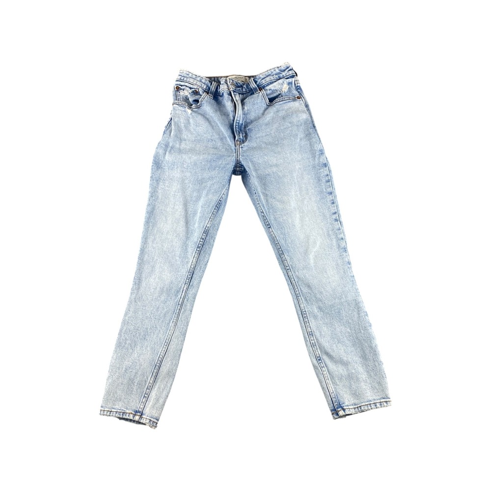 Abercrombie & Fitch Curve Love Skinny High Rise Jeans LightWash Distressed 26/2S